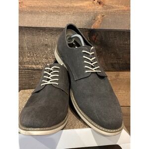 PUBLIC OPINION Mens 'Zane' Size 15 Charcoal‎ Canvas Shoes Casual Derby Oxford